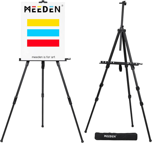 Aluminium Easel Stand, Tripod Travel Easel with Bag, Adjustable Portable Easel for Painting, Plein Air Easel