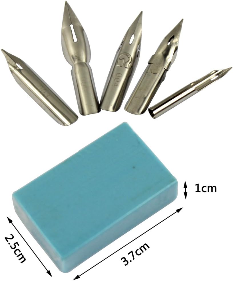 Hillento Comic Dip Pen Set, 4 Wooden Pen Handler Artist Cartoon Pen Set Calligraphy Dip Pens With 8 Nibs