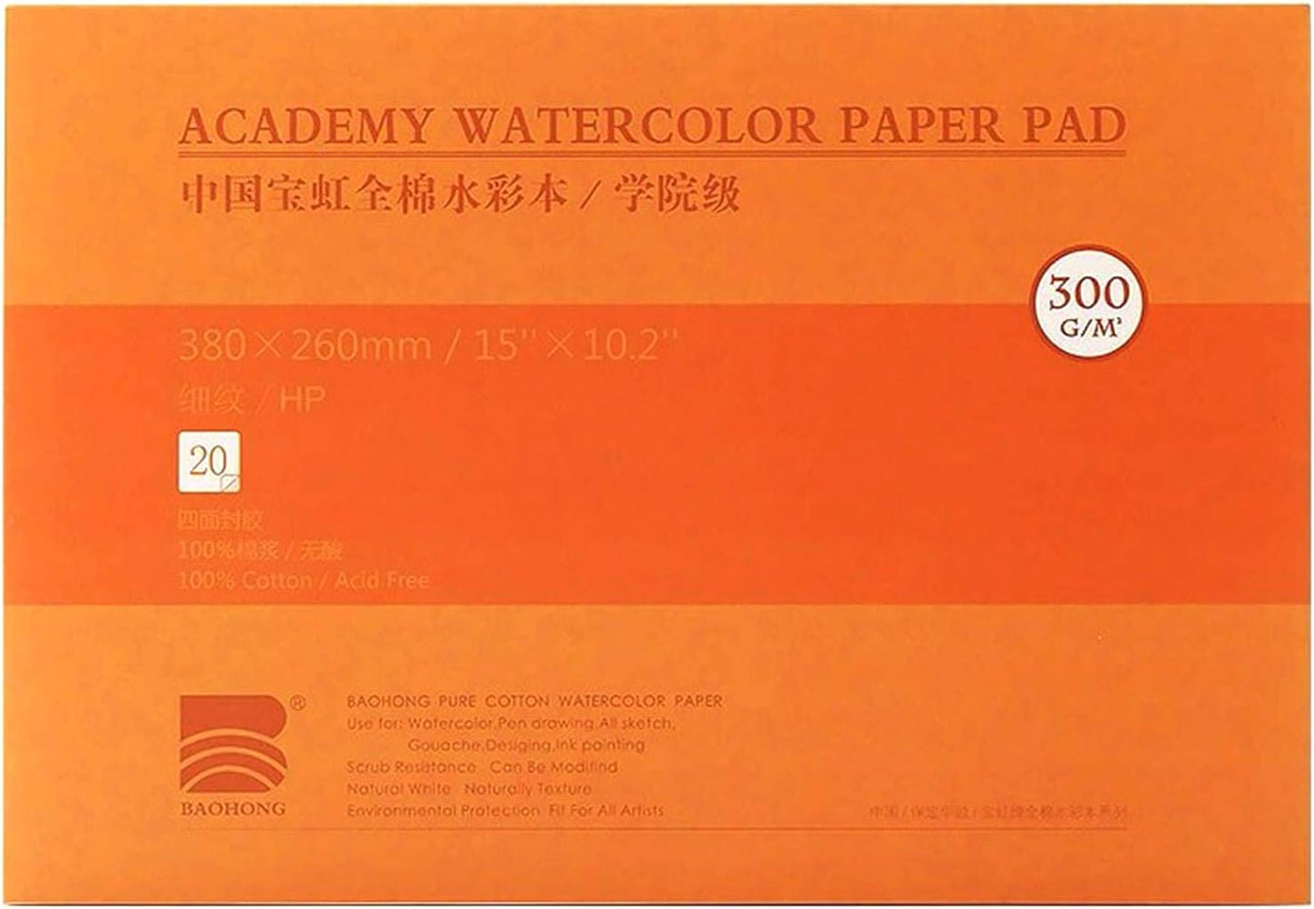 Cotton Watercolour Paper Block,Textured Surface, 140lb/300gsm
