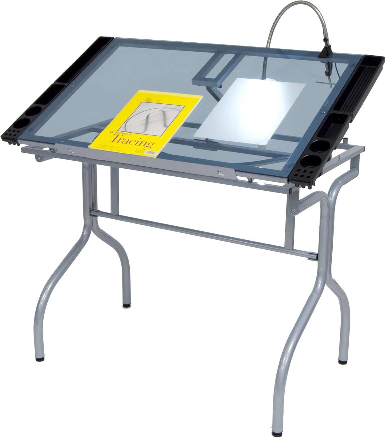 Studio Designs 13220 Folding Craft Station, Silver/Blue Glass