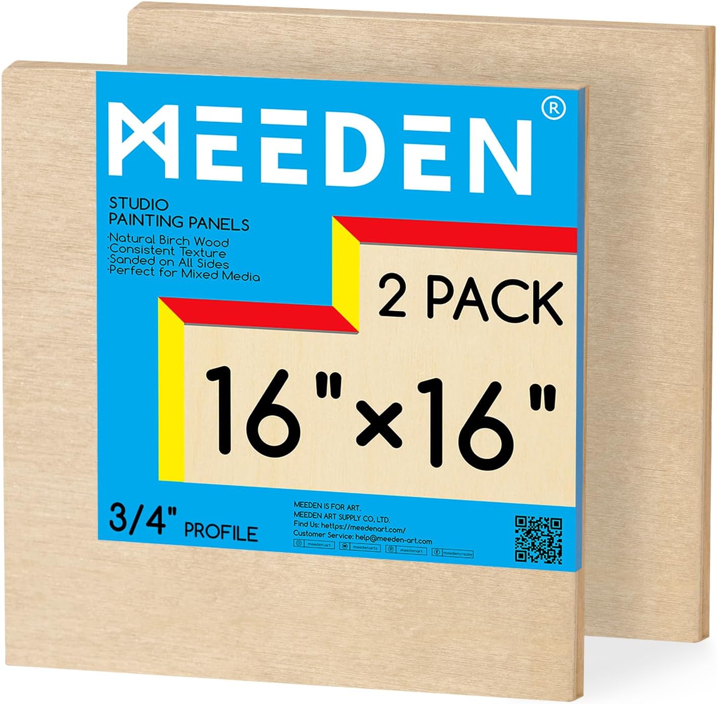 Unfinished Wood Canvas Board: Wooden Canvas Panel Pack of 2 - Blank Cradled Wood Art Board for Painting