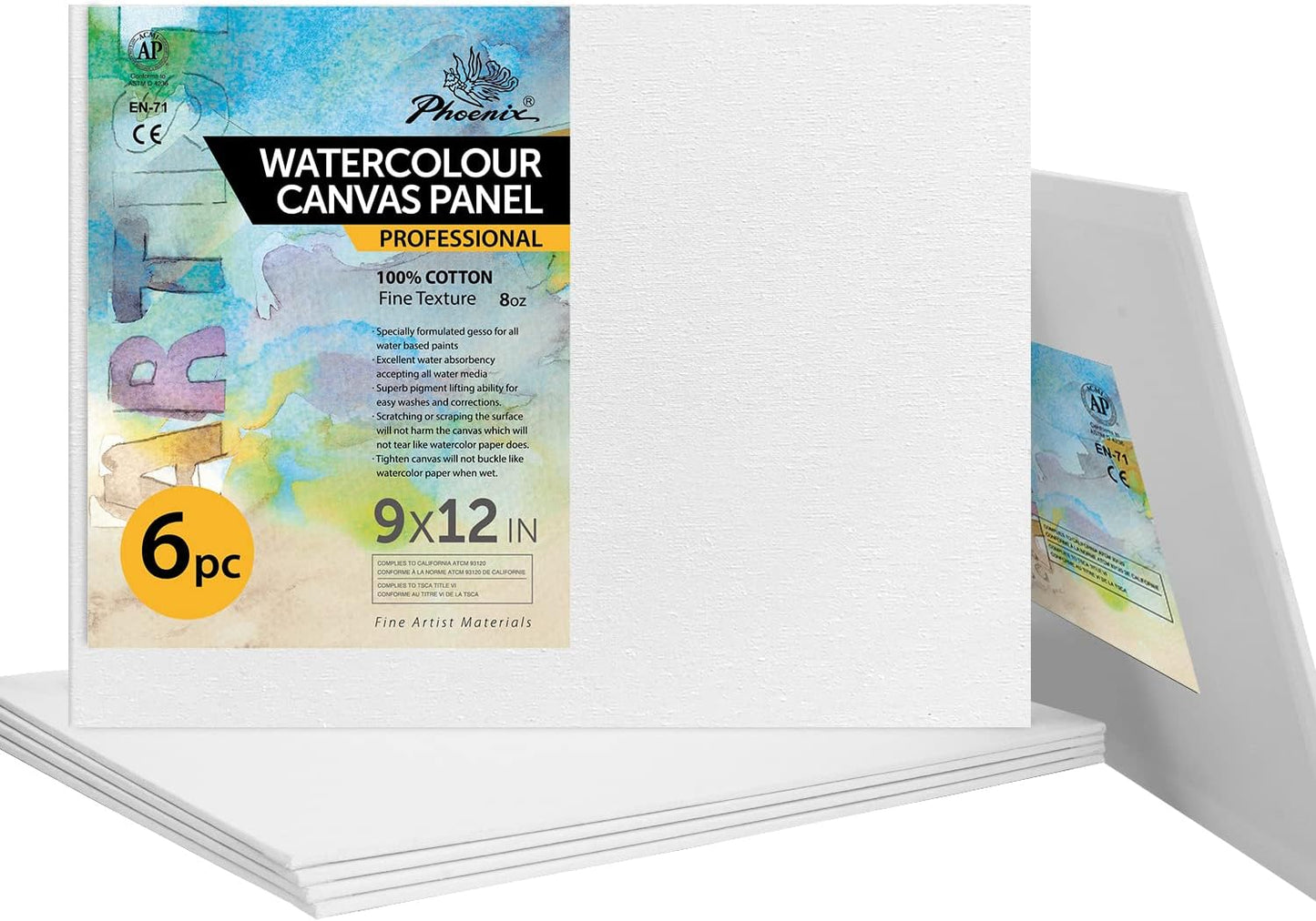 Canvas Panels 16 Pack, Triple Primed 100% Cotton Acid Free Canvases for Painting