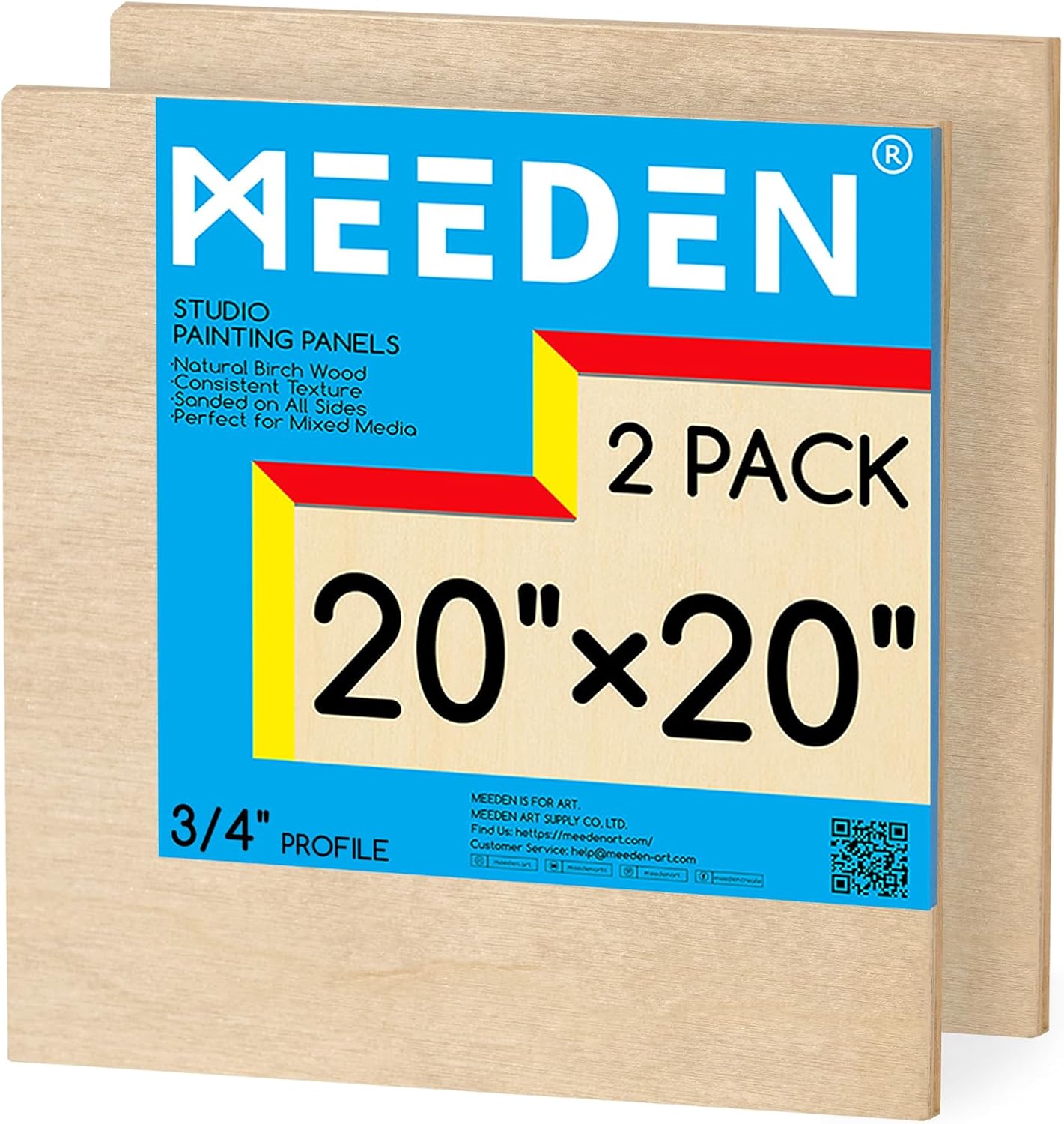 Unfinished Wood Canvas Board: Wooden Canvas Panel Pack of 2 - Blank Cradled Wood Art Board for Painting