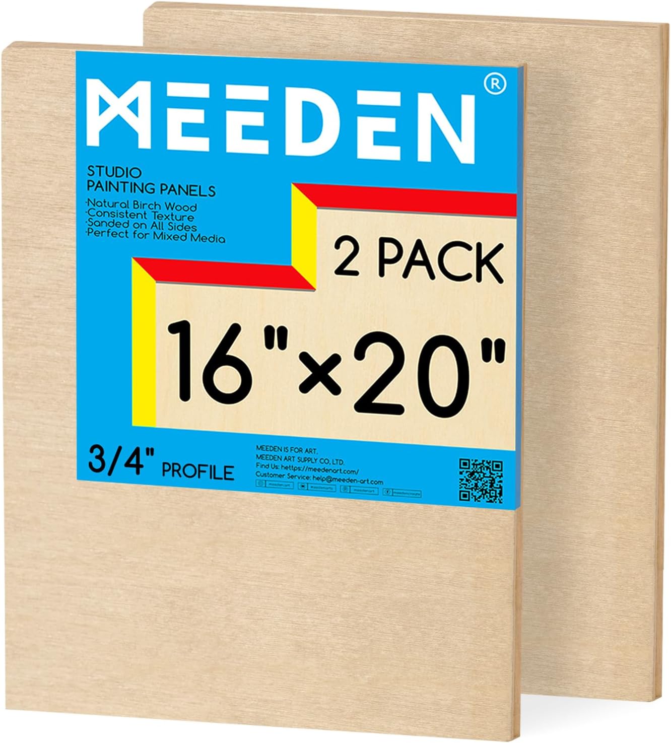 Unfinished Wood Canvas Board: Wooden Canvas Panel Pack of 2 - Blank Cradled Wood Art Board for Painting