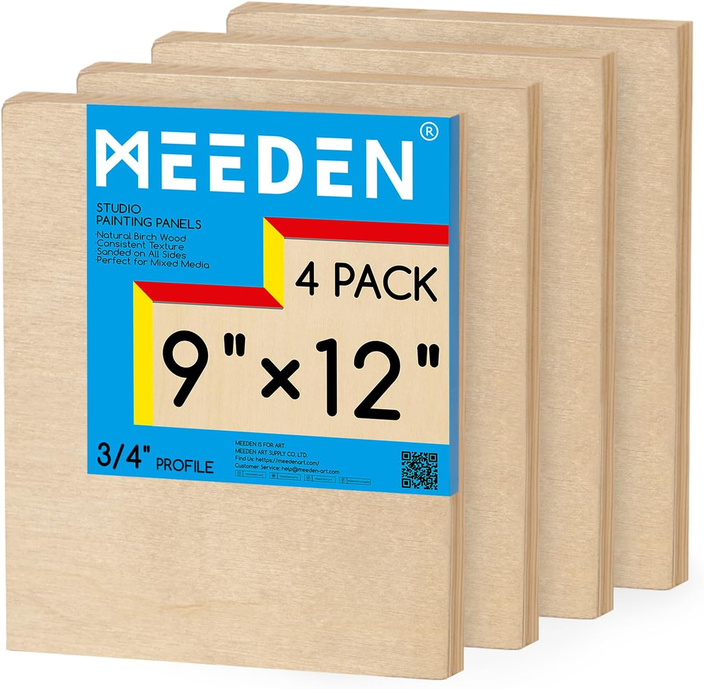 Unfinished Wood Canvas Board: Wooden Canvas Panel Pack of 2 - Blank Cradled Wood Art Board for Painting