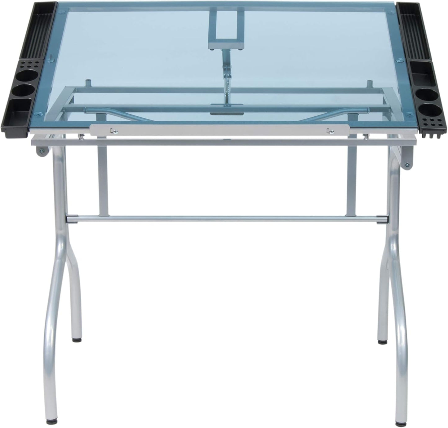 Studio Designs 13220 Folding Craft Station, Silver/Blue Glass