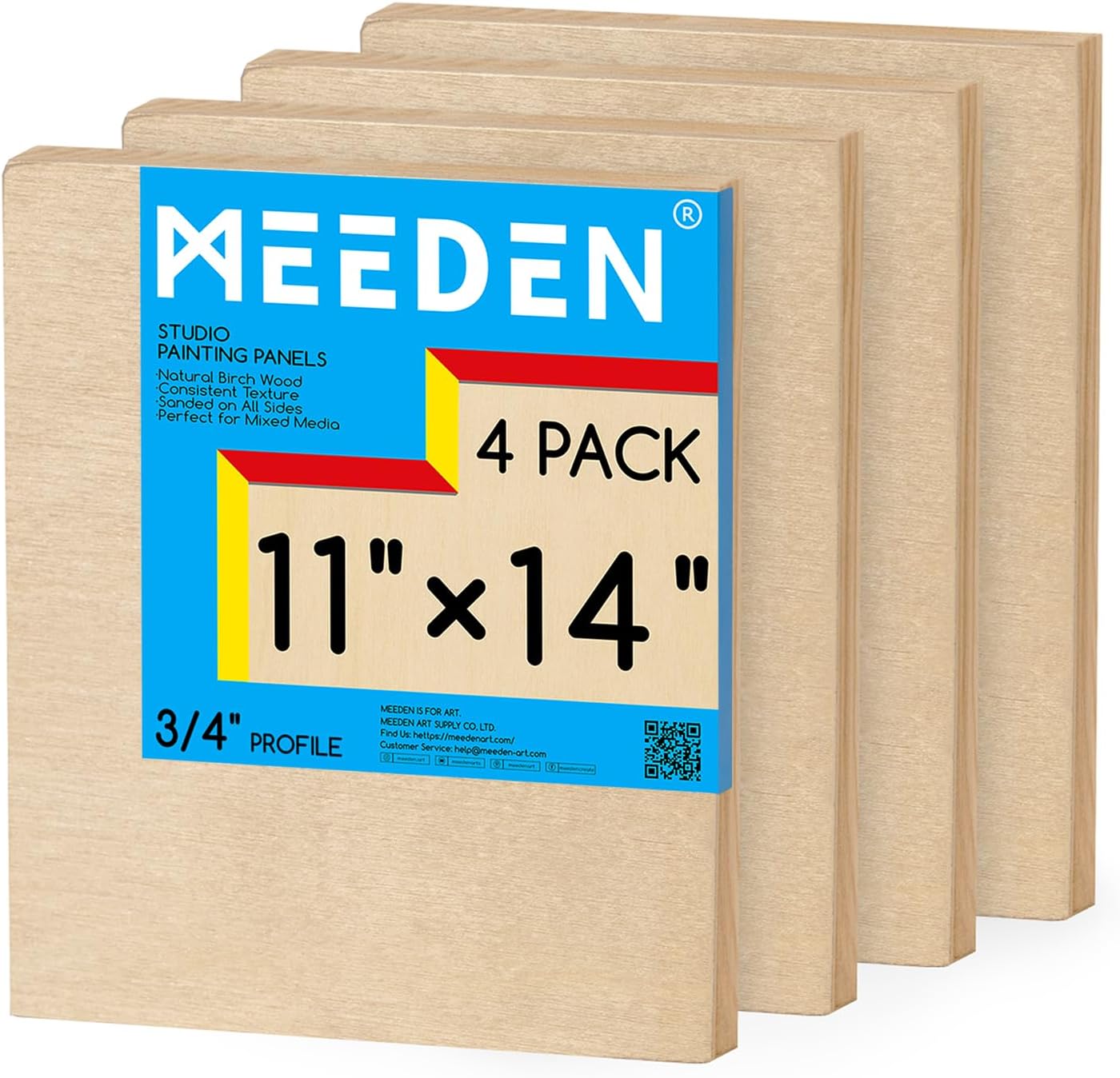 Unfinished Wood Canvas Board: Wooden Canvas Panel Pack of 2 - Blank Cradled Wood Art Board for Painting