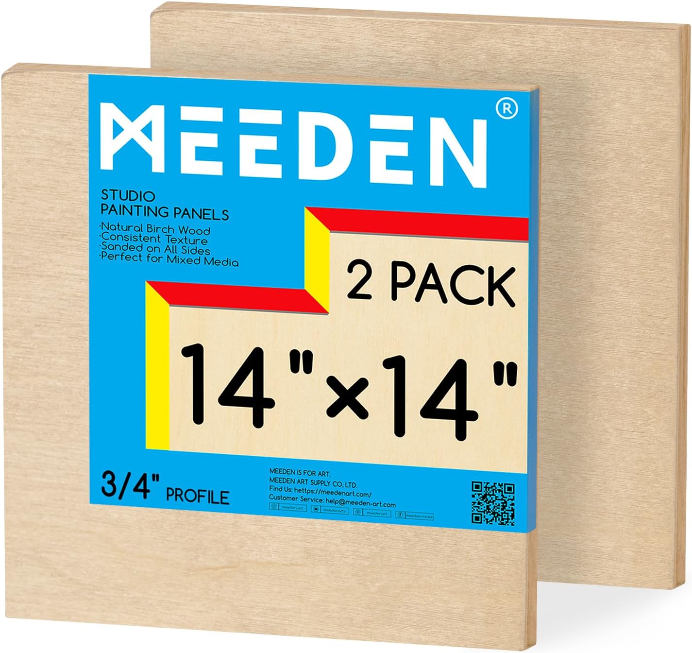 Unfinished Wood Canvas Board: Wooden Canvas Panel Pack of 2 - Blank Cradled Wood Art Board for Painting