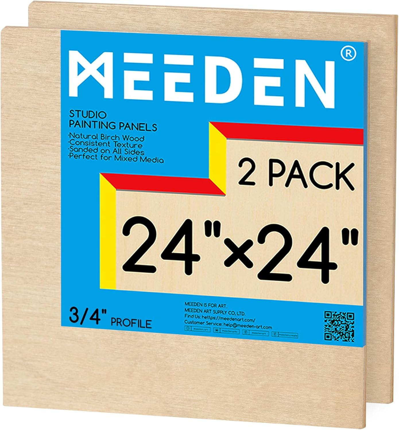 Unfinished Wood Canvas Board: Wooden Canvas Panel Pack of 2 - Blank Cradled Wood Art Board for Painting