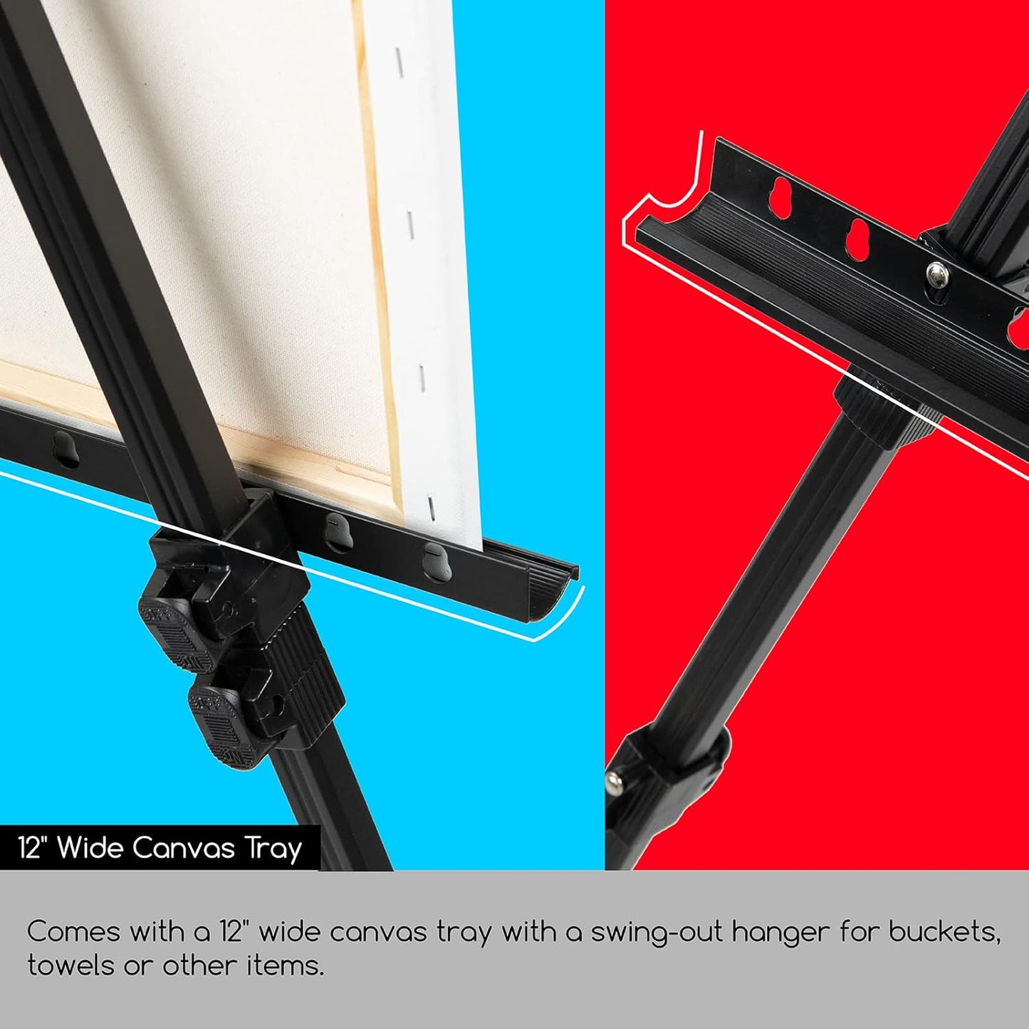 Aluminium Easel Stand, Tripod Travel Easel with Bag, Adjustable Portable Easel for Painting, Plein Air Easel