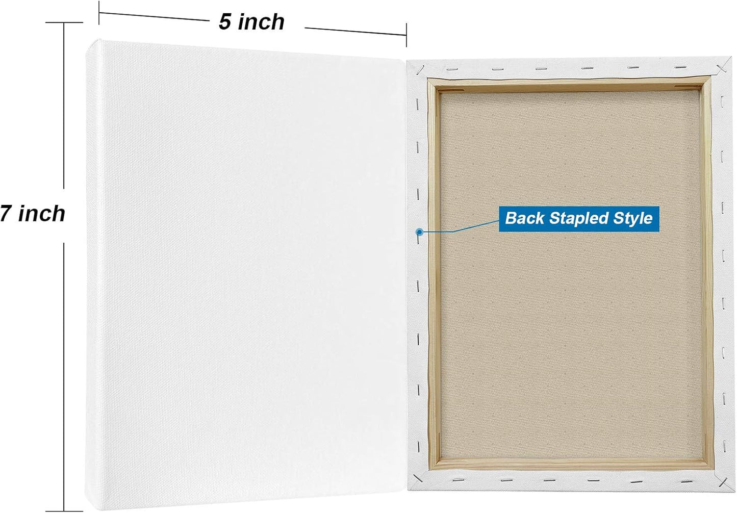 Genixart White Blank Stretched Canvas, Pack of 6, Primed Professional Artist Canvases