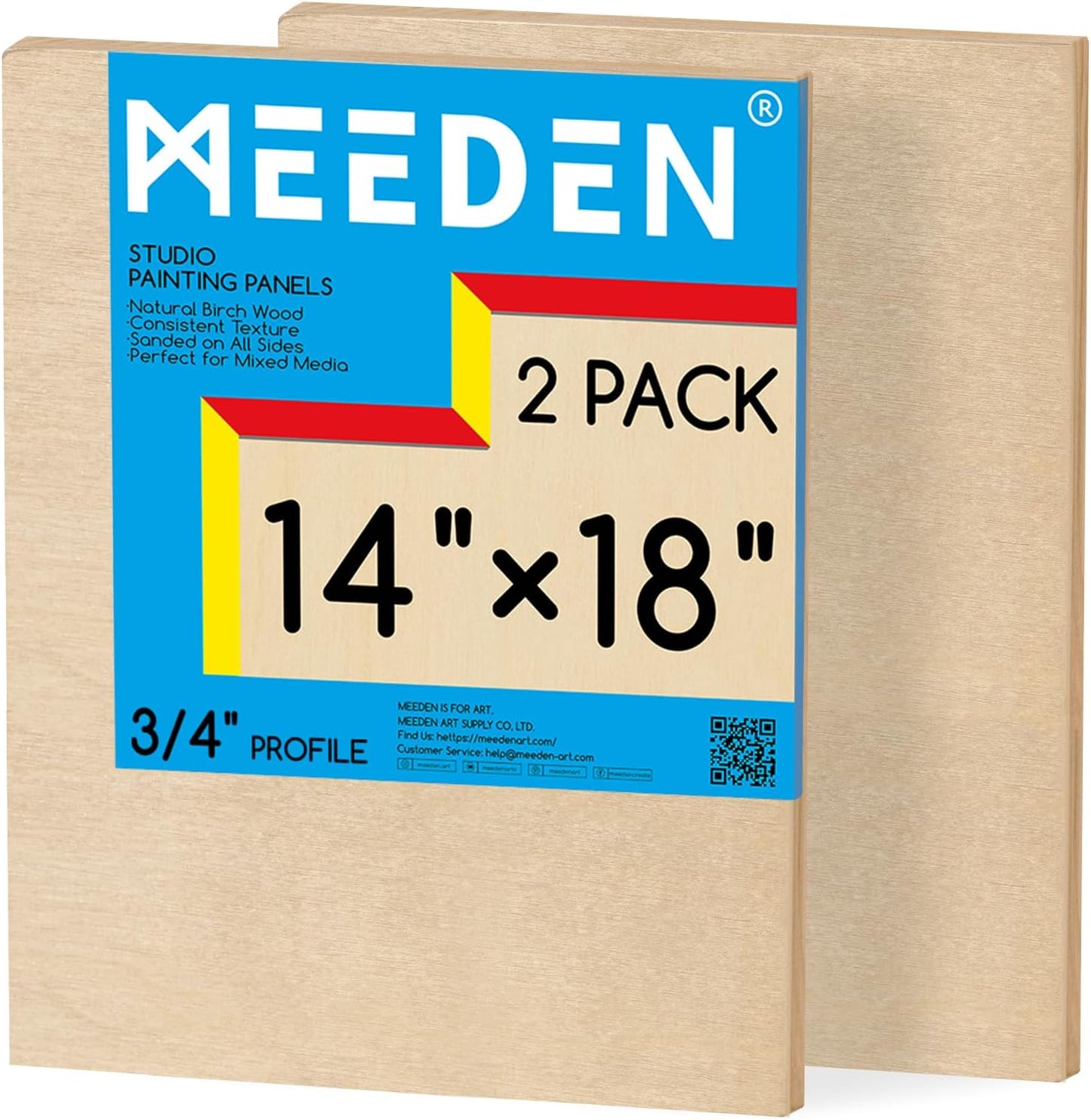 Unfinished Wood Canvas Board: Wooden Canvas Panel Pack of 2 - Blank Cradled Wood Art Board for Painting