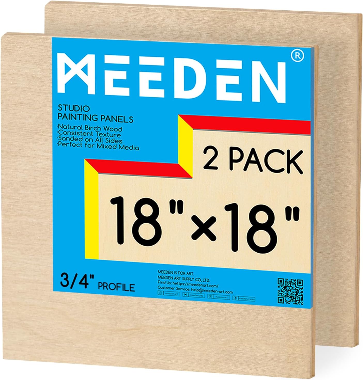 Unfinished Wood Canvas Board: Wooden Canvas Panel Pack of 2 - Blank Cradled Wood Art Board for Painting
