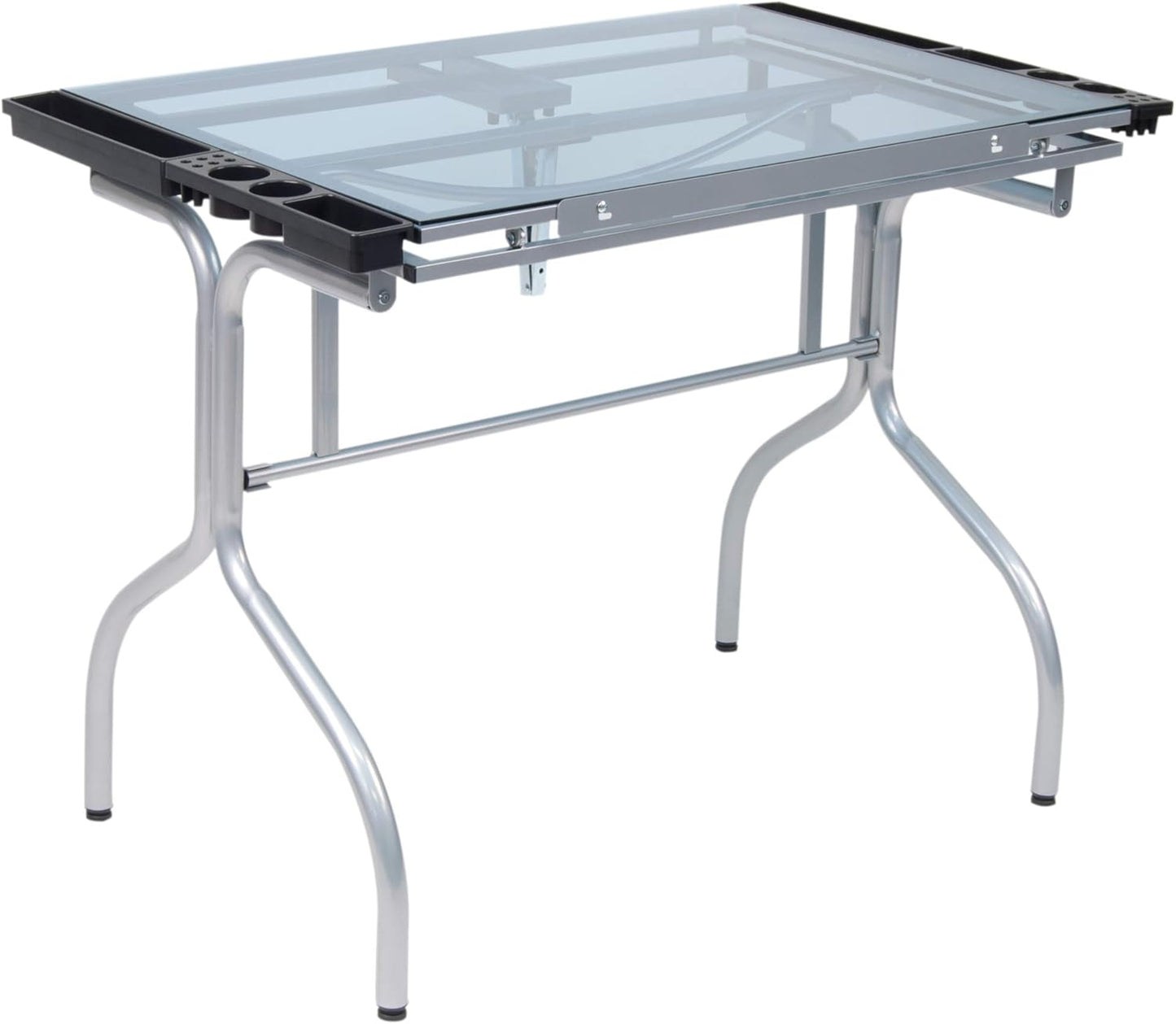Studio Designs 13220 Folding Craft Station, Silver/Blue Glass