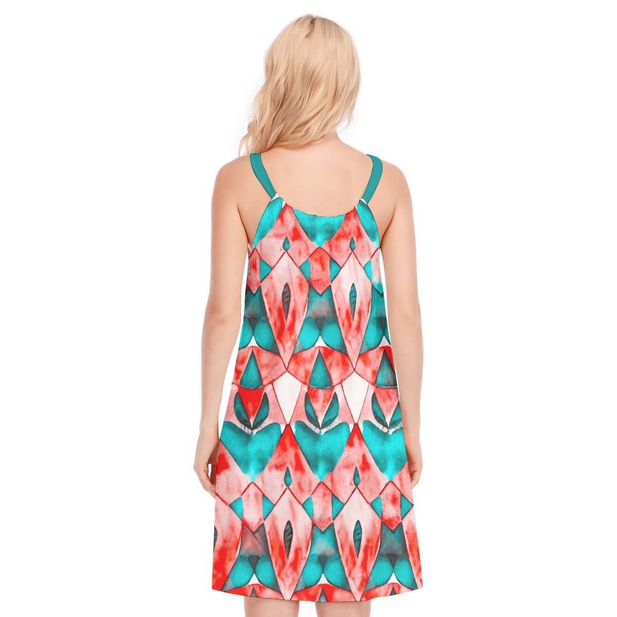 DressesCoral Kaleidoscope Cotton O-neck Cami DressFCKcreative
