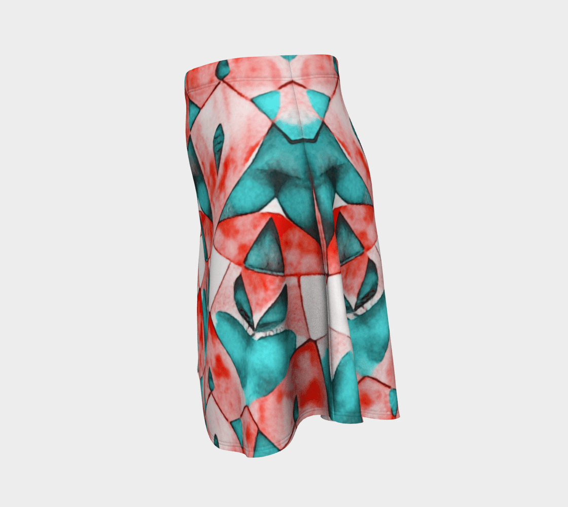 Flare SkirtCoral Kaleidoscope SkirtFCKcreative