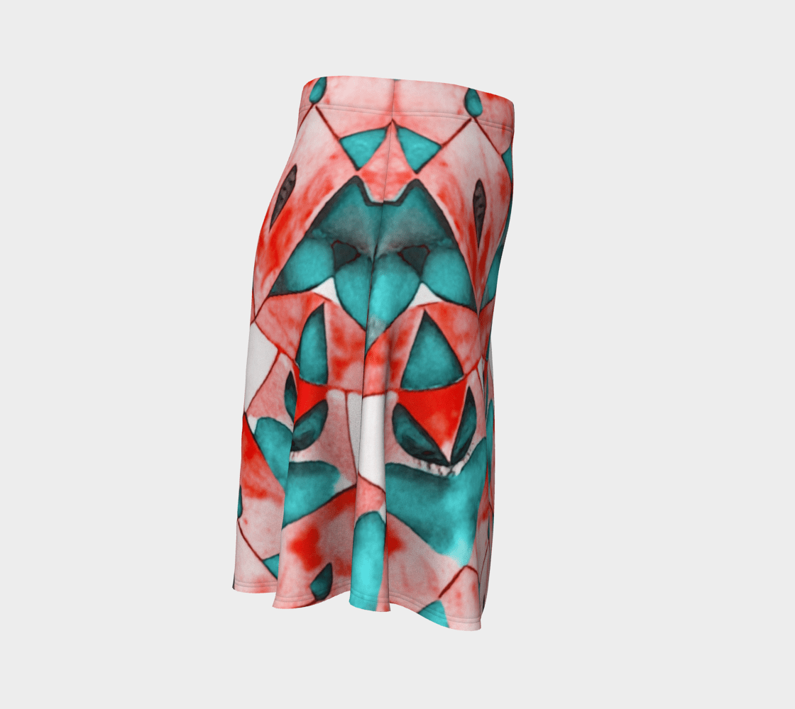 Flare SkirtCoral Kaleidoscope SkirtFCKcreative