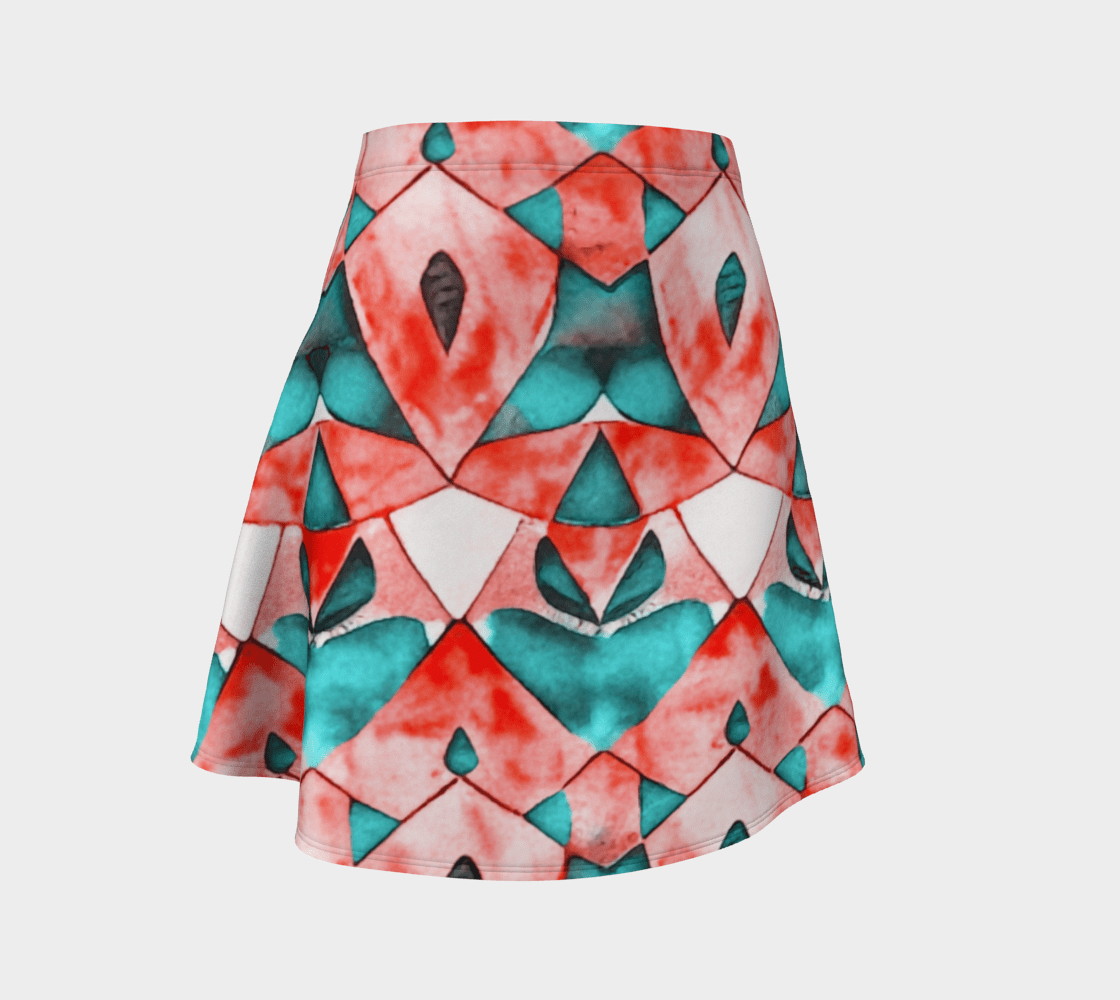 Flare SkirtCoral Kaleidoscope SkirtFCKcreative
