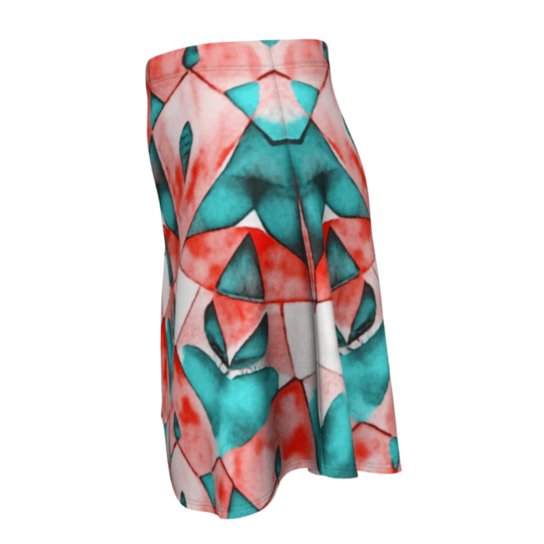Flare SkirtCoral Kaleidoscope SkirtFCKcreative