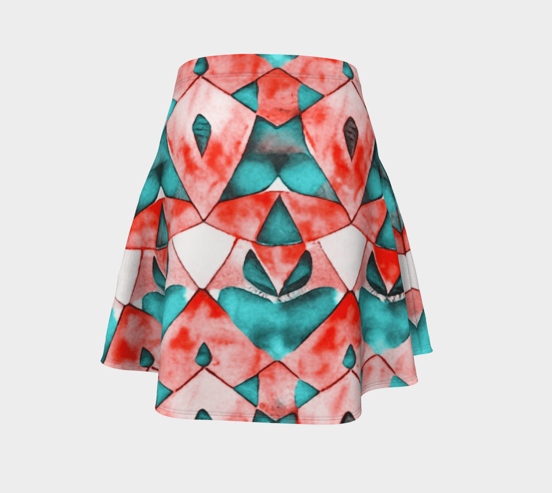 Flare SkirtCoral Kaleidoscope SkirtFCKcreative