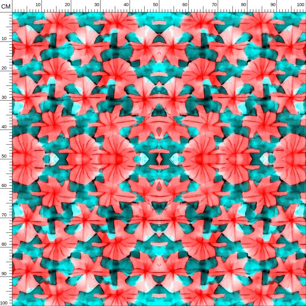 Repeat Pattern FabricCoral Waters FabricFCKcreative