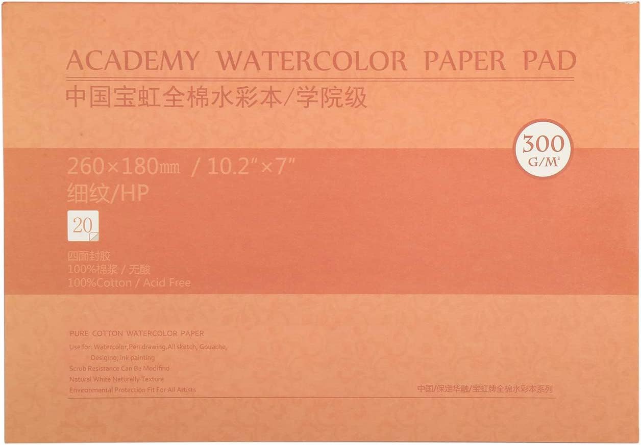 Cotton Watercolour Paper Block,Textured Surface, 140lb/300gsm