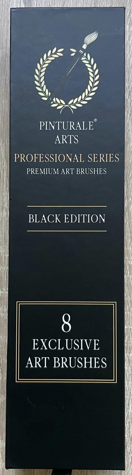 Pinturale Arts® Watercolour Brush Set for Professionals, Black Series, 8 Watercolour Brushes