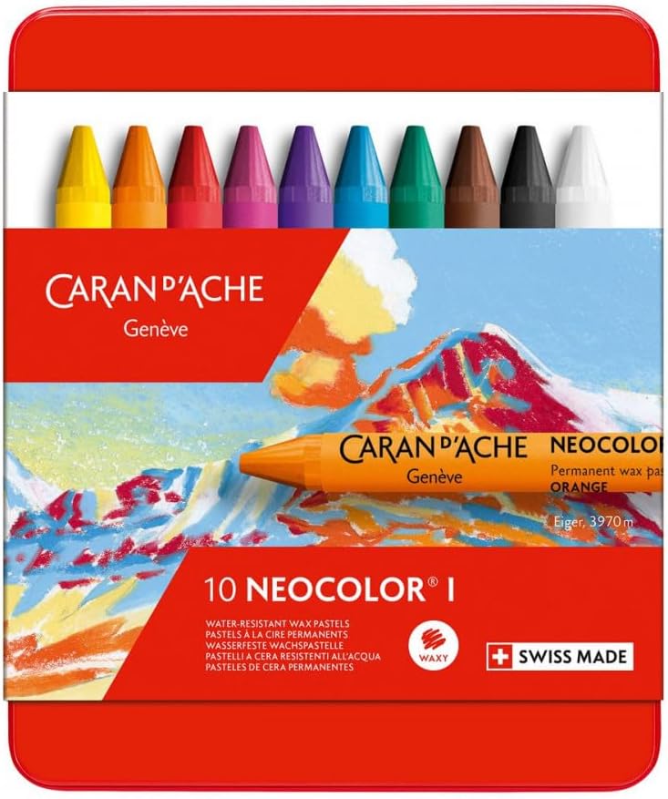 Neocolor I Water-Soluble Wax Pastels, 15 Colors