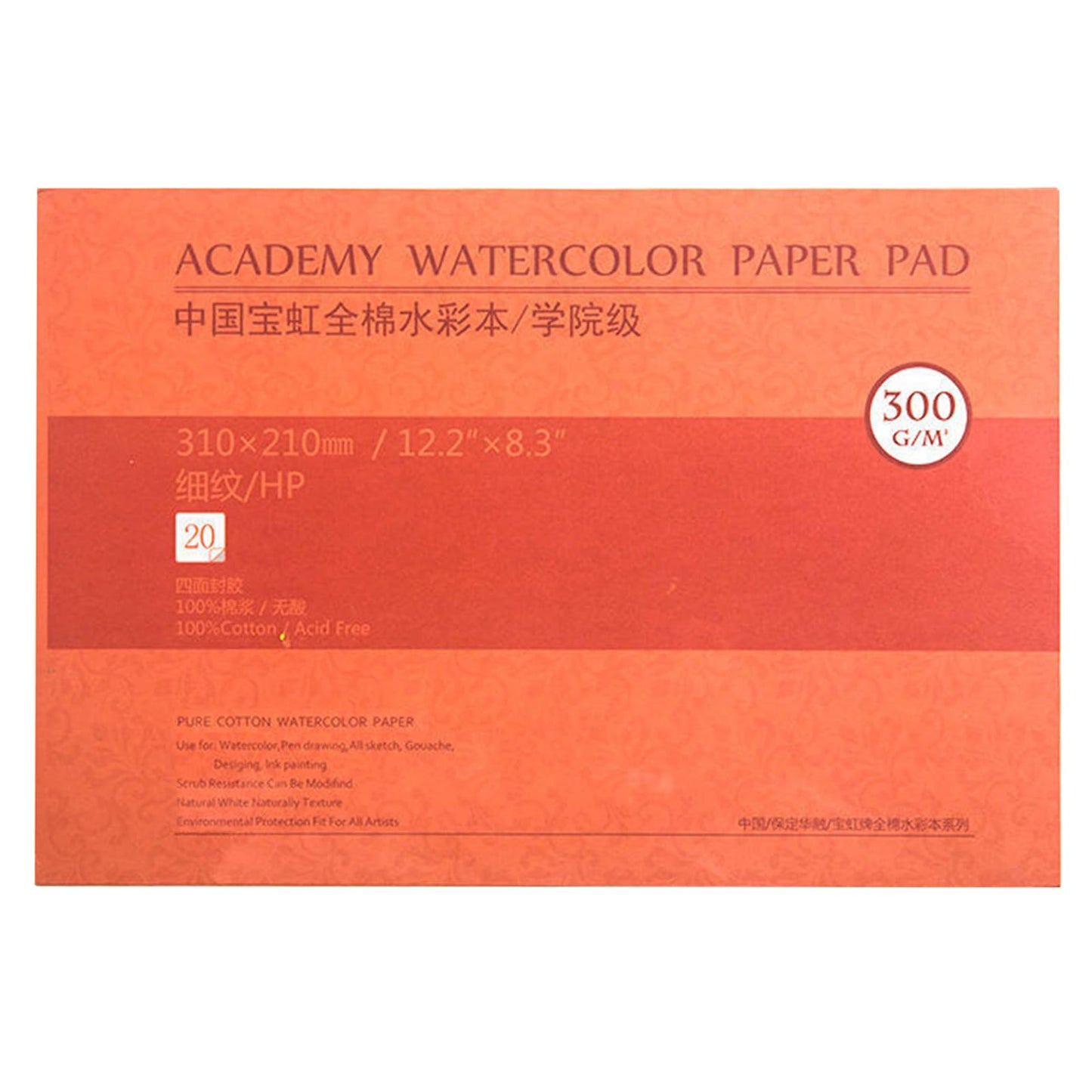 Cotton Watercolour Paper Block,Textured Surface, 140lb/300gsm