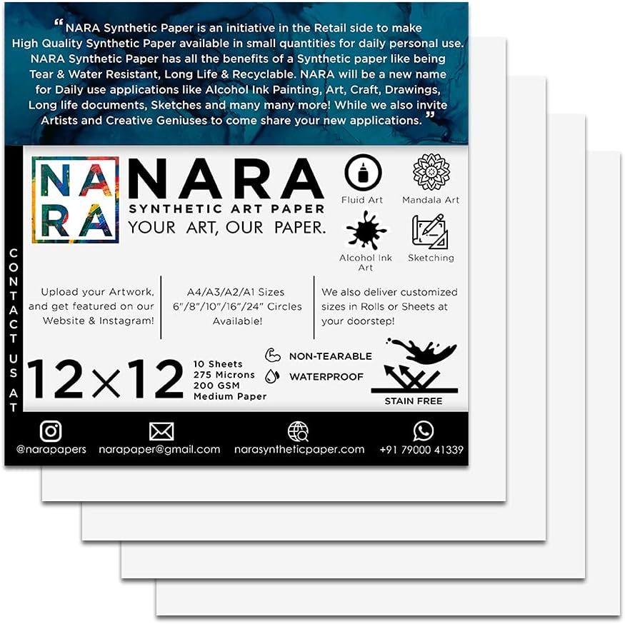 NARA® Paper for Alcohol Ink Art Painting, Watercolor Paper