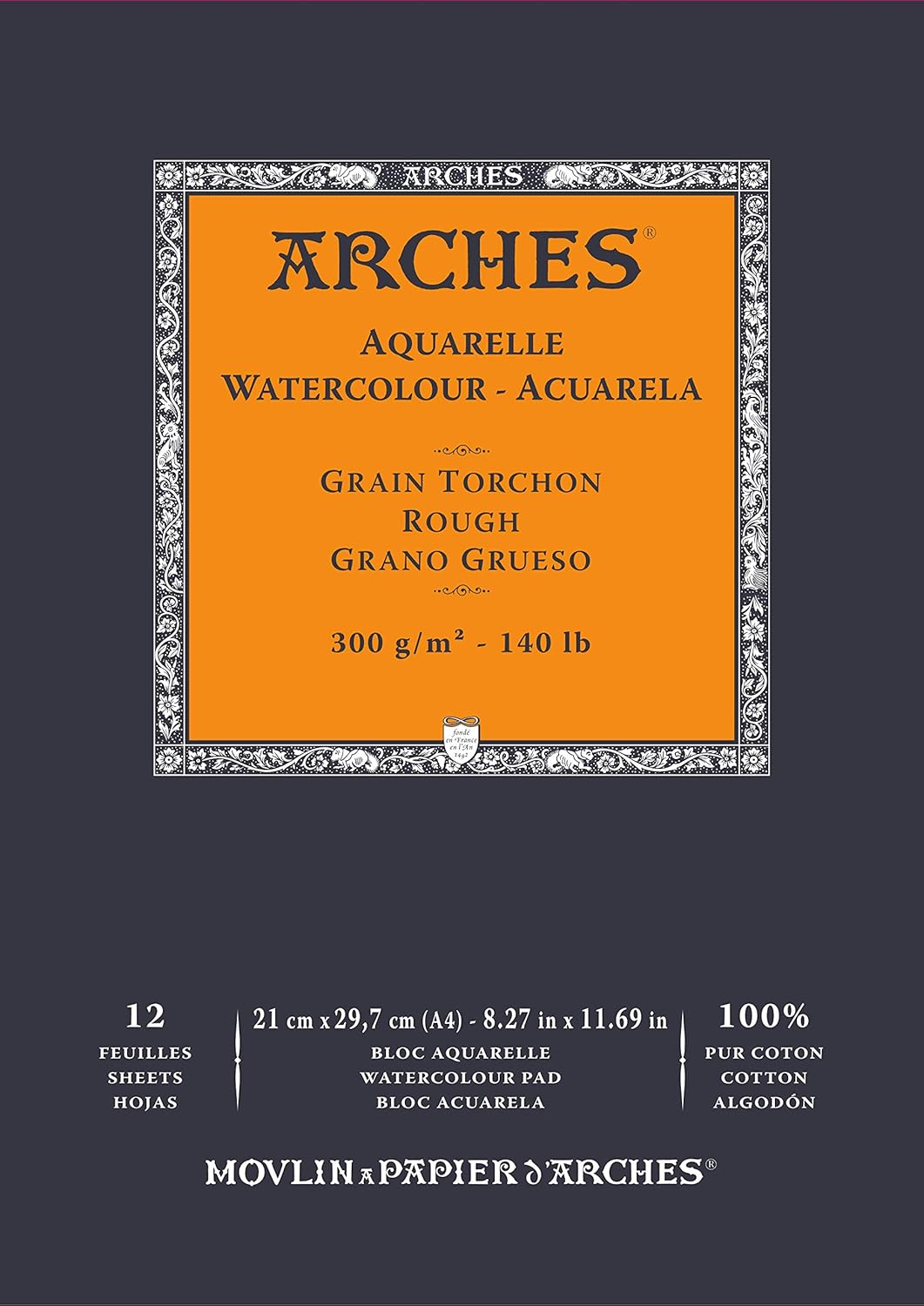 Arches 300 GSM Watercolour Rough Press Paper Pad, Natural White, Size A4