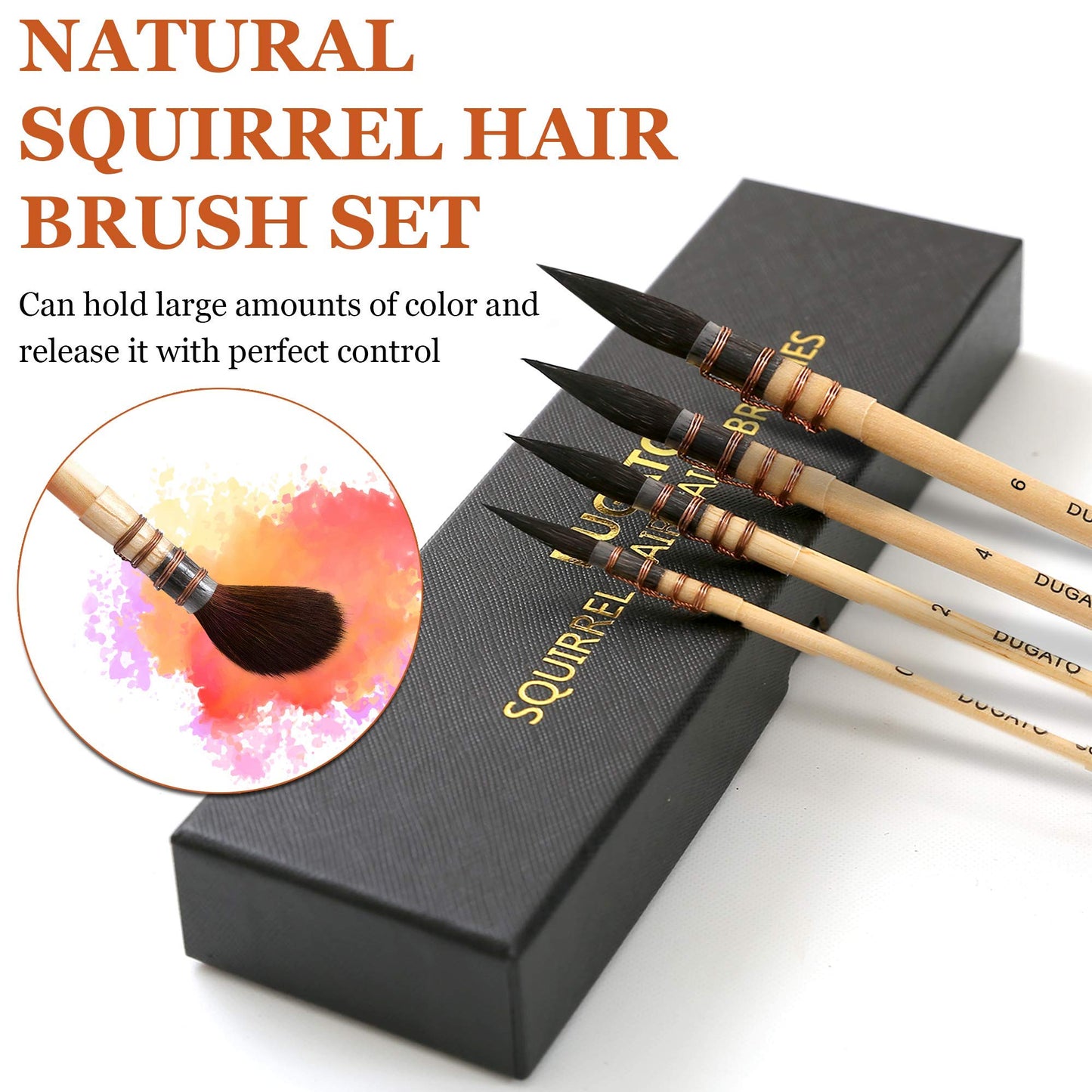 Professional Watercolor Squirrel Hair Paint Brushes by DUGATO