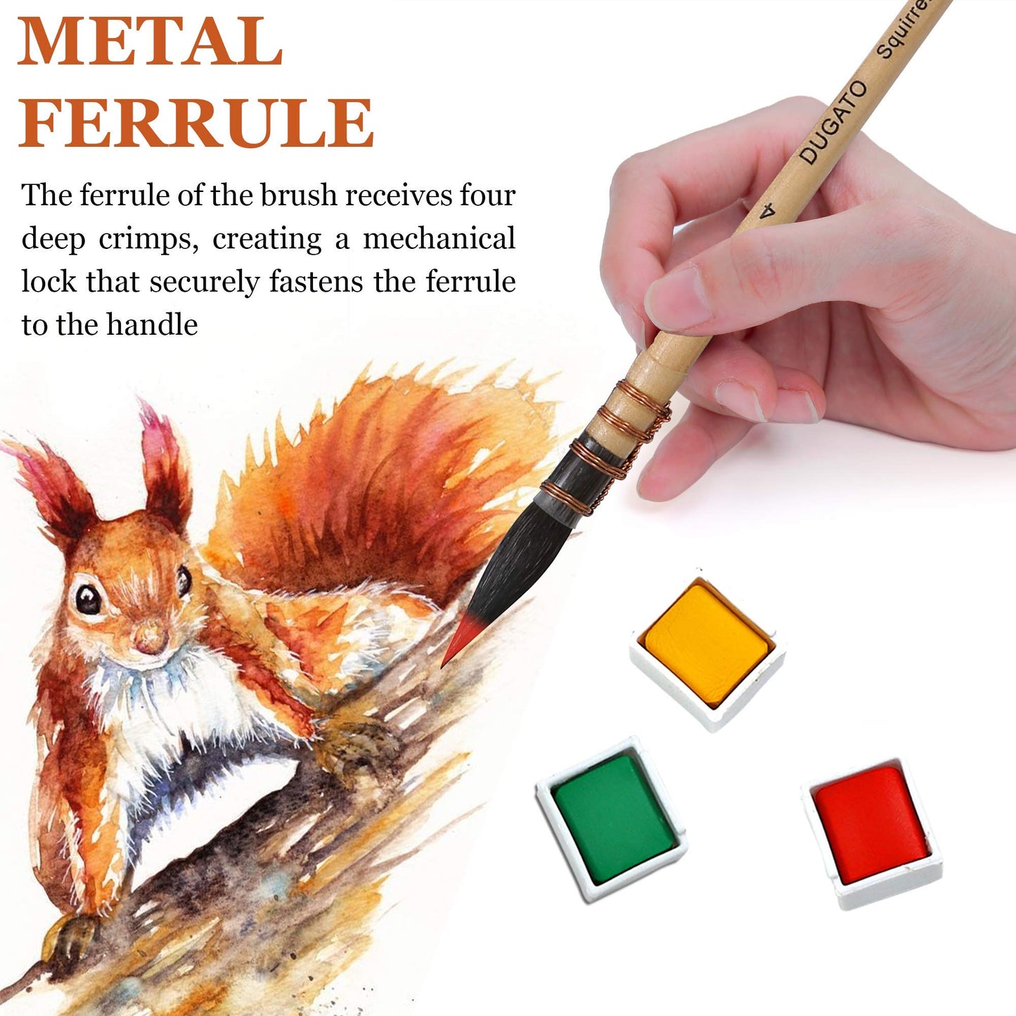 Professional Watercolor Squirrel Hair Paint Brushes by DUGATO