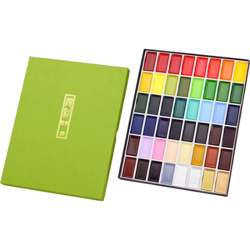 Kuretake GANSAI TAMBI 48 Colors Set, Watercolor Paint, Professional-Quality for Artists and Crafters, AP-Certified, gouache, Made in Japan, MC20/48V